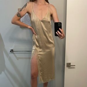 Silk Wilfred slip dress with slit